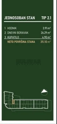 Jednosoban stan — Palilulska — fotografija 8